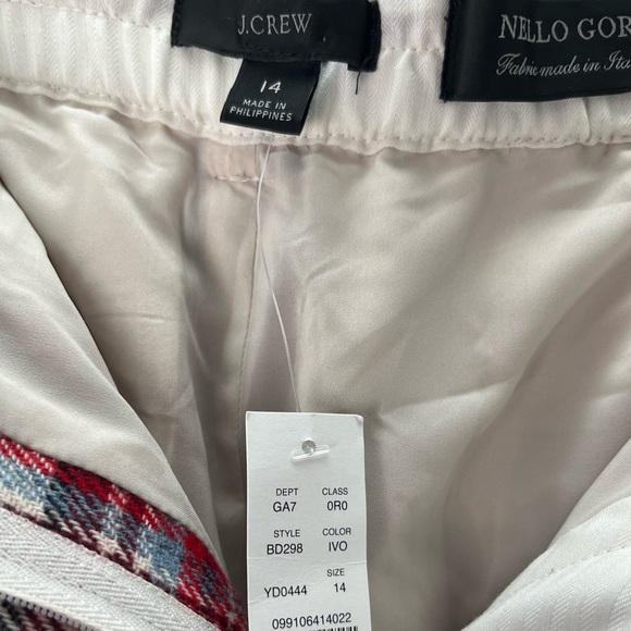 New J. Crew Nello Gori Wool Fully Lined Red Plaid Pants - Picture 10 of 13